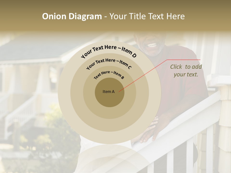African American Middle Aged Couple Standing Together On Stairs Outside Home. PowerPoint Template