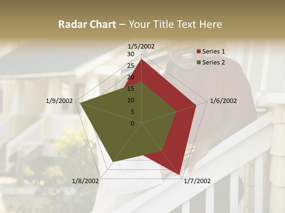 African American Middle Aged Couple Standing Together On Stairs Outside Home. PowerPoint Template