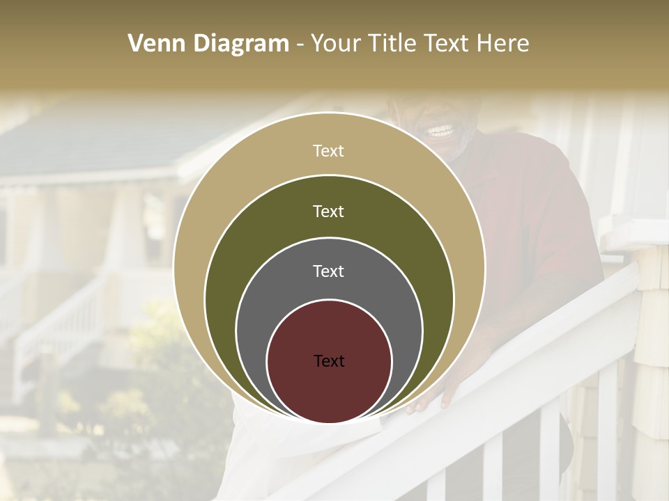 African American Middle Aged Couple Standing Together On Stairs Outside Home. PowerPoint Template