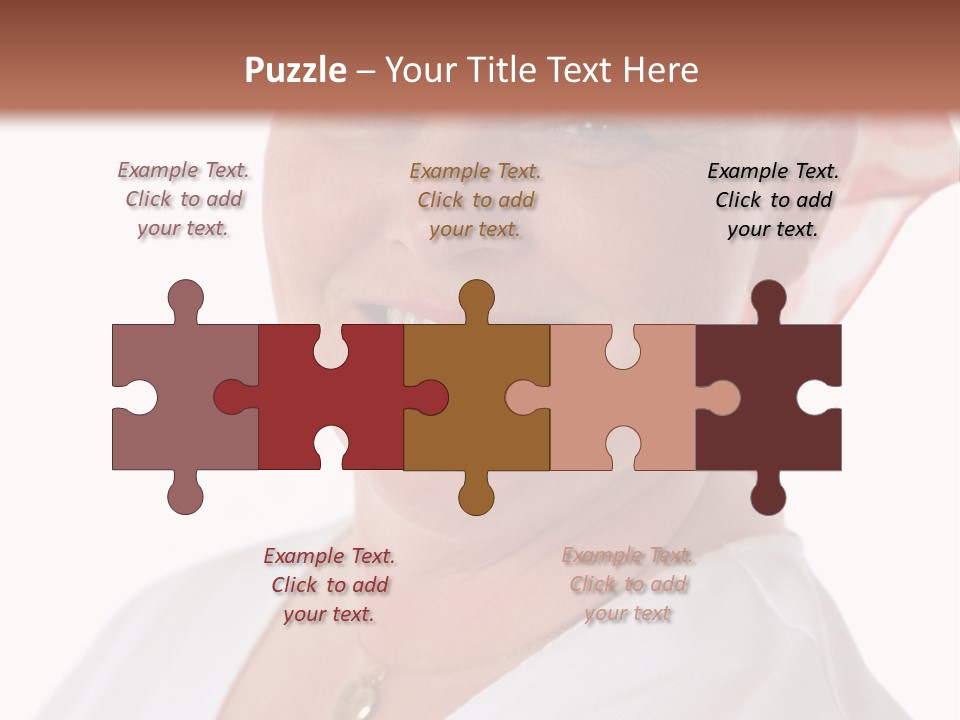 A Cancer Patient Wearing A Scarf To Hide Her Baldness. First In A Sequence Of Gradually Removing The Scarf. PowerPoint Template