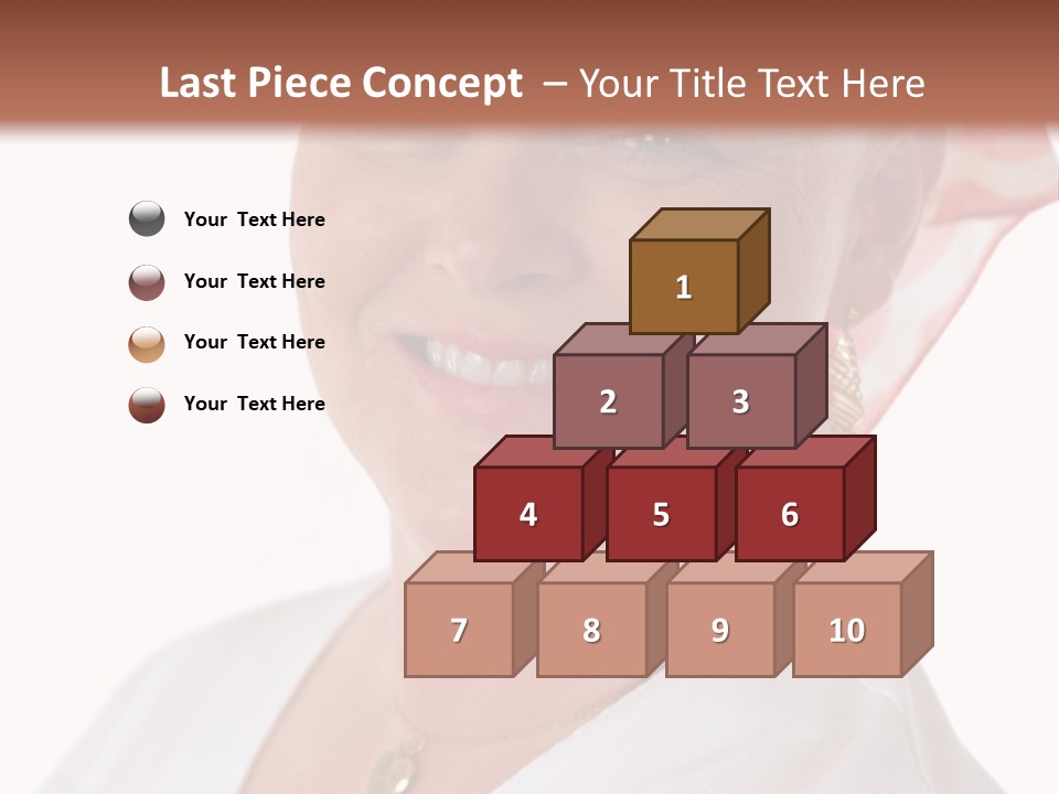 A Cancer Patient Wearing A Scarf To Hide Her Baldness. First In A Sequence Of Gradually Removing The Scarf. PowerPoint Template