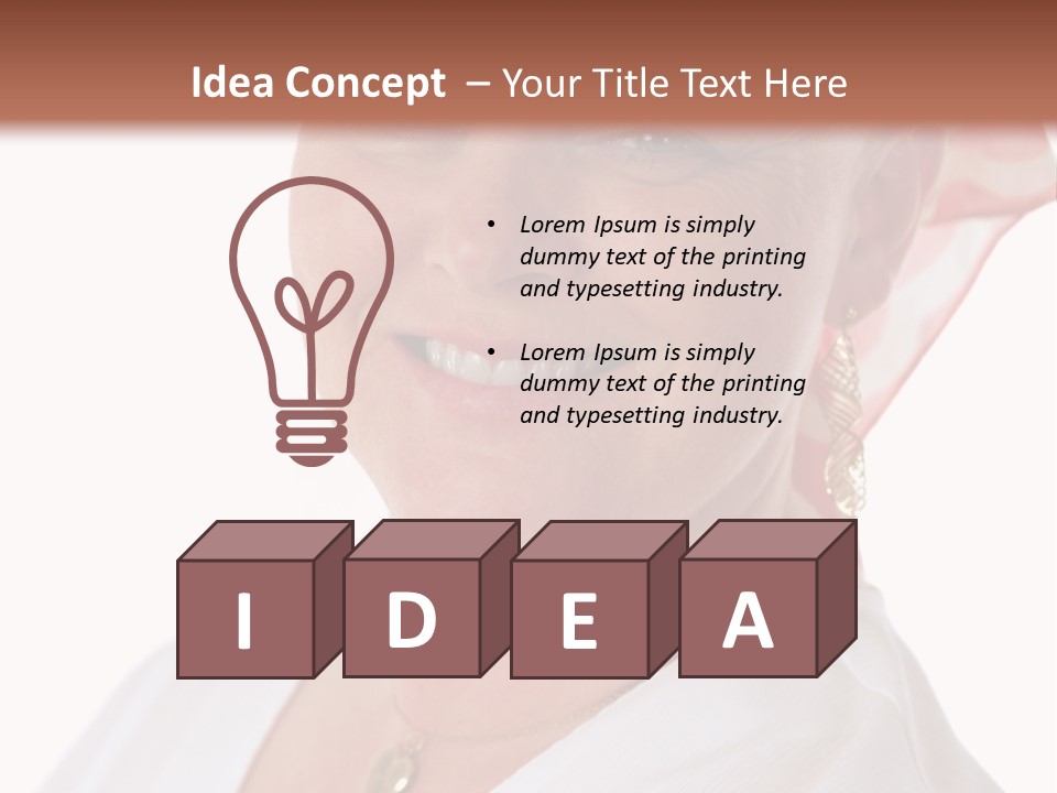 A Cancer Patient Wearing A Scarf To Hide Her Baldness. First In A Sequence Of Gradually Removing The Scarf. PowerPoint Template