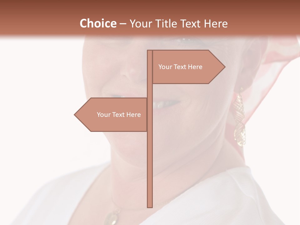 A Cancer Patient Wearing A Scarf To Hide Her Baldness. First In A Sequence Of Gradually Removing The Scarf. PowerPoint Template
