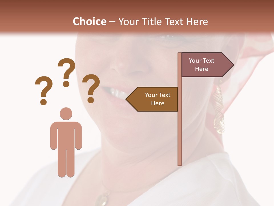 A Cancer Patient Wearing A Scarf To Hide Her Baldness. First In A Sequence Of Gradually Removing The Scarf. PowerPoint Template