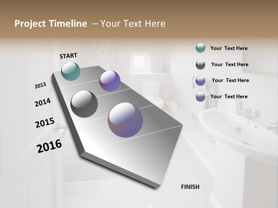 Bathroom Sink Shower Loo Toilet Bath Sink PowerPoint Template