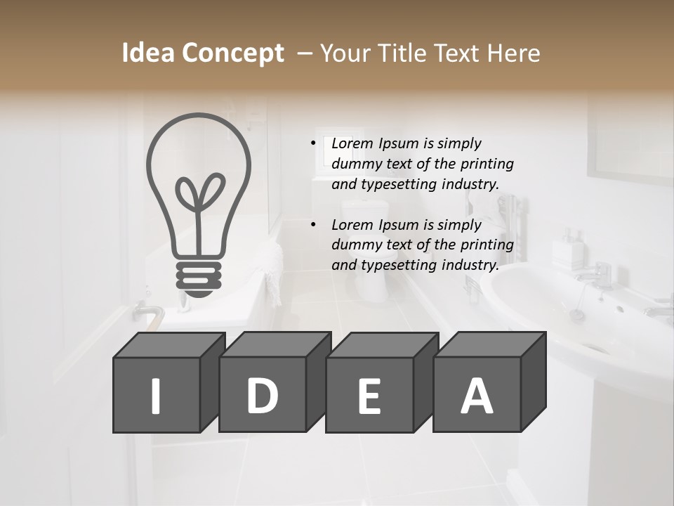 Bathroom Sink Shower Loo Toilet Bath Sink PowerPoint Template