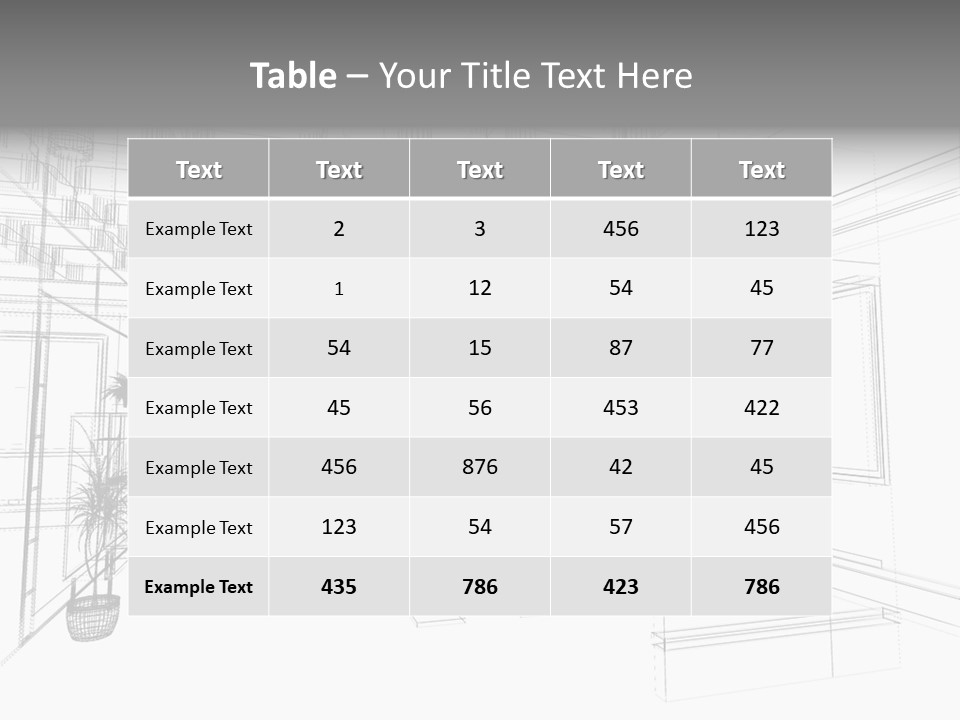 A Drawing Of A Room With Chairs And Desks PowerPoint Template
