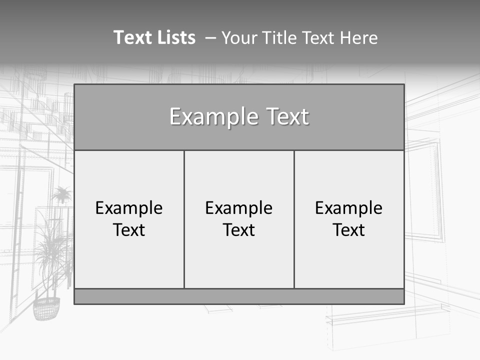 A Drawing Of A Room With Chairs And Desks PowerPoint Template