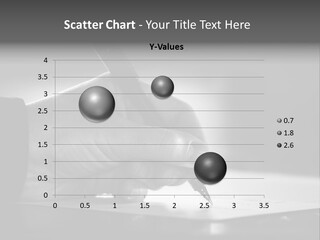 Hand At Desk Signing Paperwork/Document/ Contract Or Making Notes - Black And White Image. PowerPoint Template