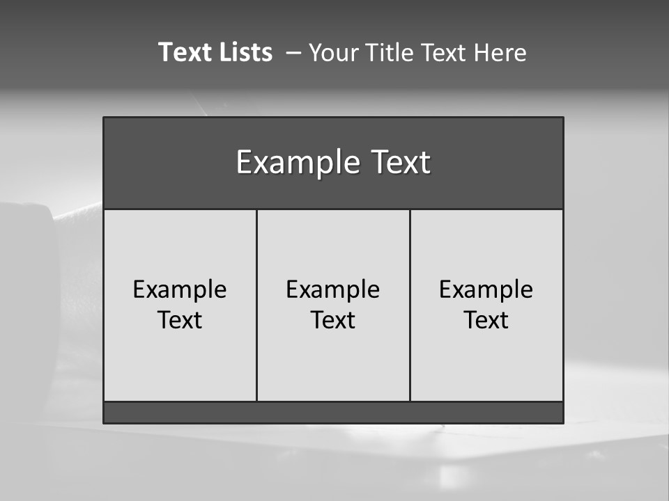 Hand At Desk Signing Paperwork/Document/ Contract Or Making Notes - Black And White Image. PowerPoint Template
