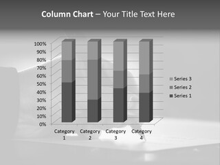 Hand At Desk Signing Paperwork/Document/ Contract Or Making Notes - Black And White Image. PowerPoint Template