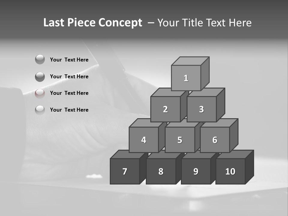 Hand At Desk Signing Paperwork/Document/ Contract Or Making Notes - Black And White Image. PowerPoint Template