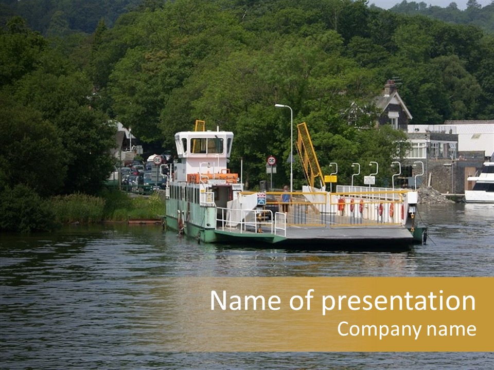 Lake Windermere Ferry, Windermere, England PowerPoint Template