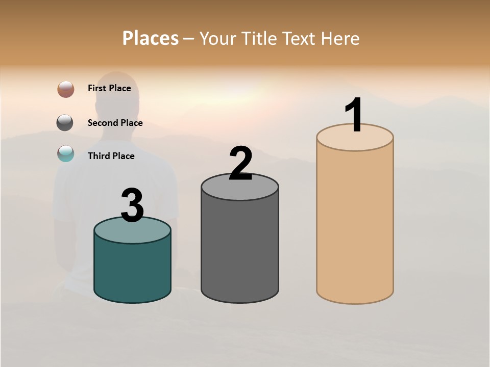 Man Meditating At Sunrise PowerPoint Template