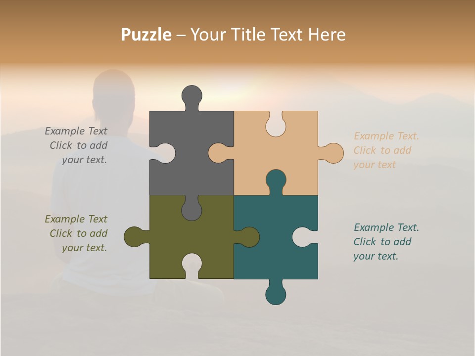 Man Meditating At Sunrise PowerPoint Template