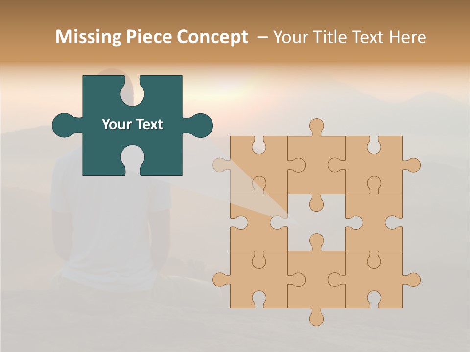 Man Meditating At Sunrise PowerPoint Template