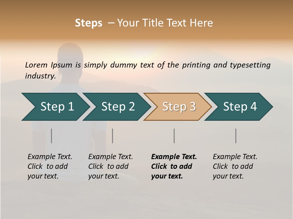Man Meditating At Sunrise PowerPoint Template