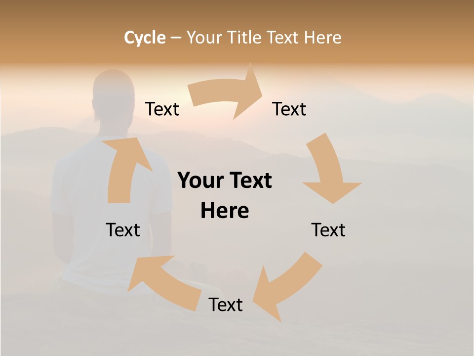 Man Meditating At Sunrise PowerPoint Template
