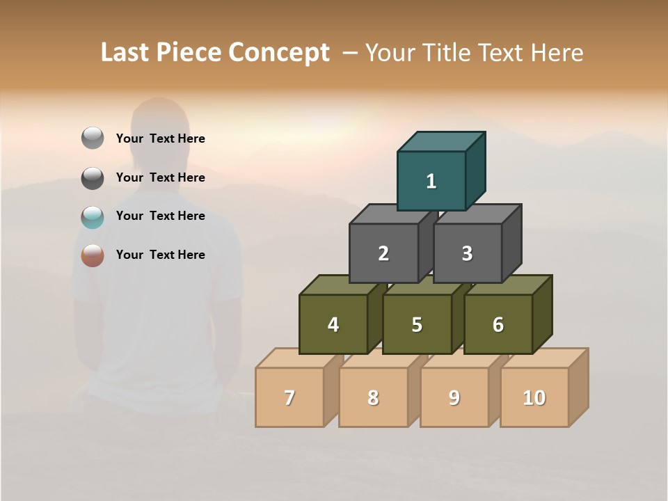 Man Meditating At Sunrise PowerPoint Template