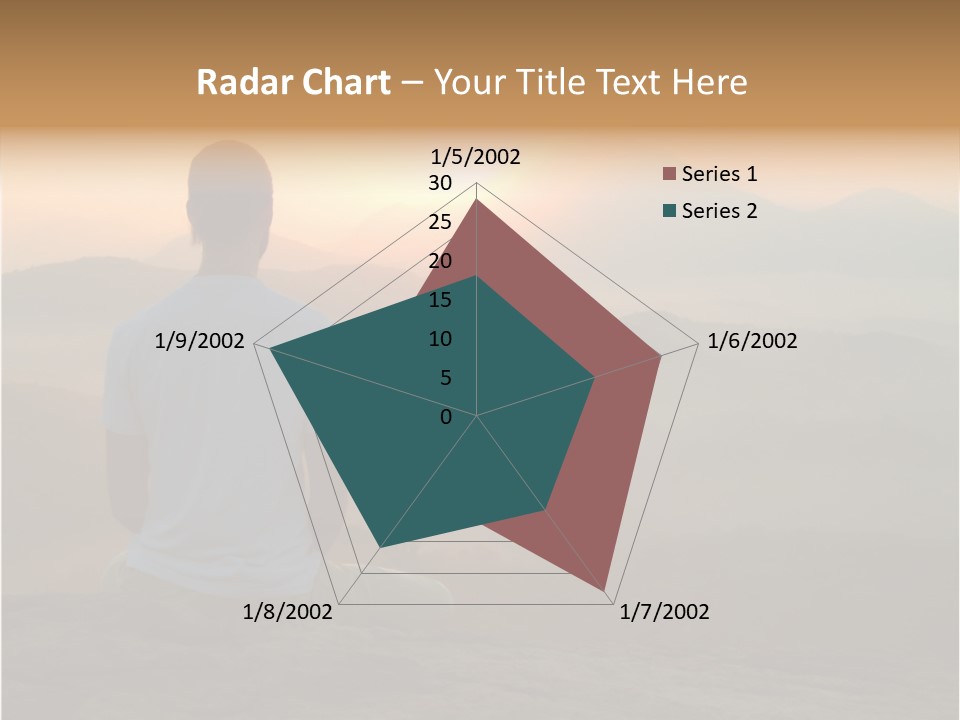 Man Meditating At Sunrise PowerPoint Template