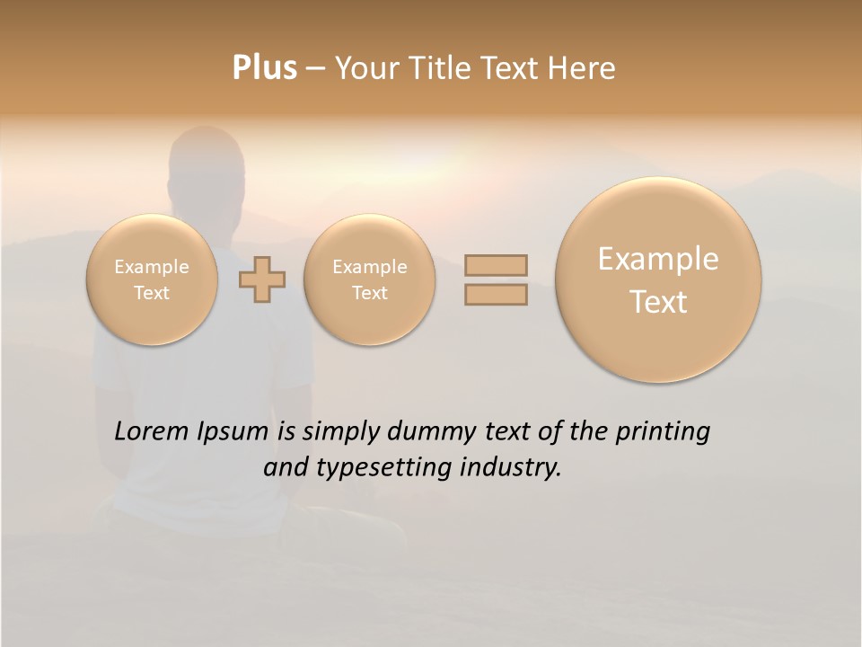 Man Meditating At Sunrise PowerPoint Template