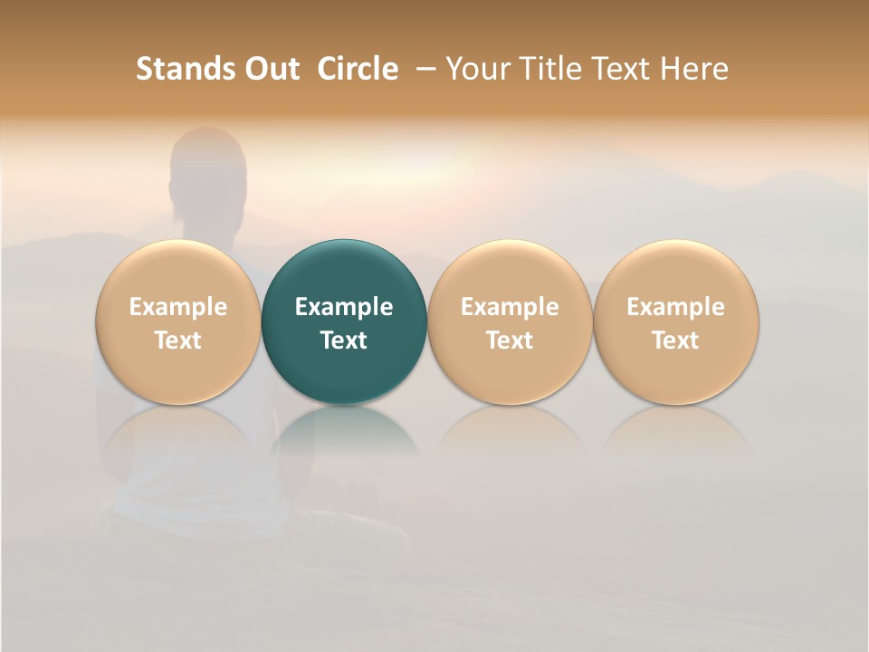 Man Meditating At Sunrise PowerPoint Template