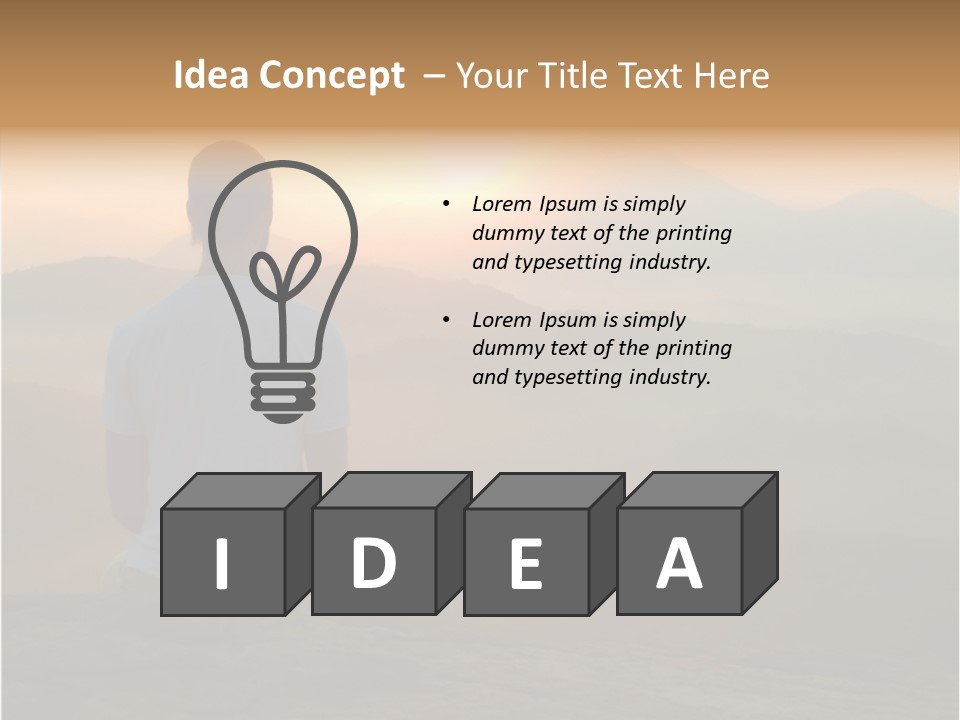 Man Meditating At Sunrise PowerPoint Template