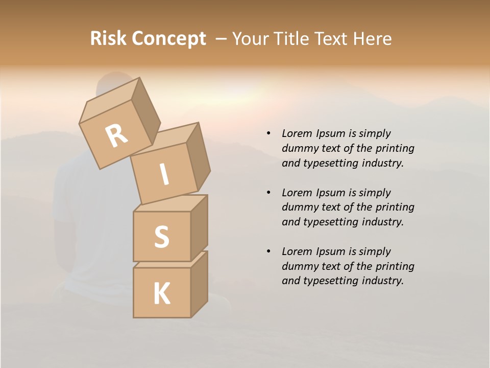 Man Meditating At Sunrise PowerPoint Template