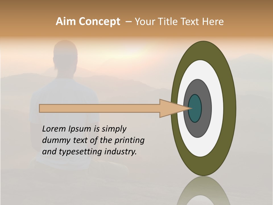 Man Meditating At Sunrise PowerPoint Template