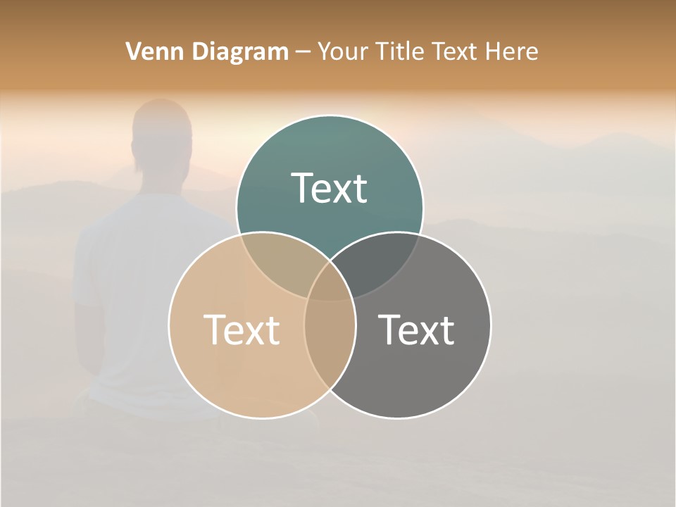 Man Meditating At Sunrise PowerPoint Template