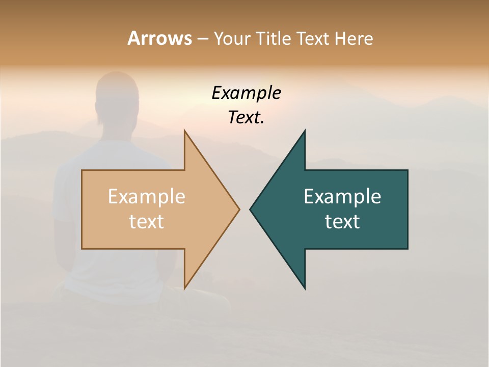 Man Meditating At Sunrise PowerPoint Template