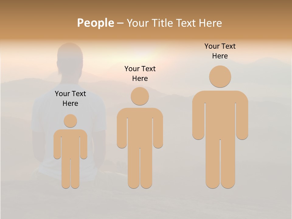 Man Meditating At Sunrise PowerPoint Template