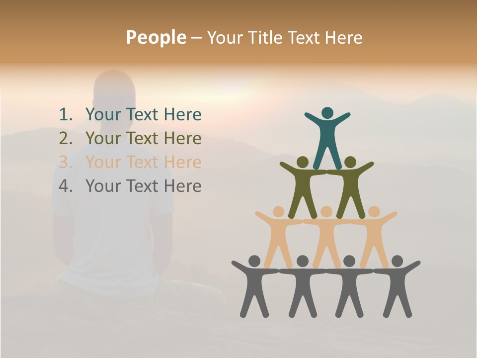 Man Meditating At Sunrise PowerPoint Template