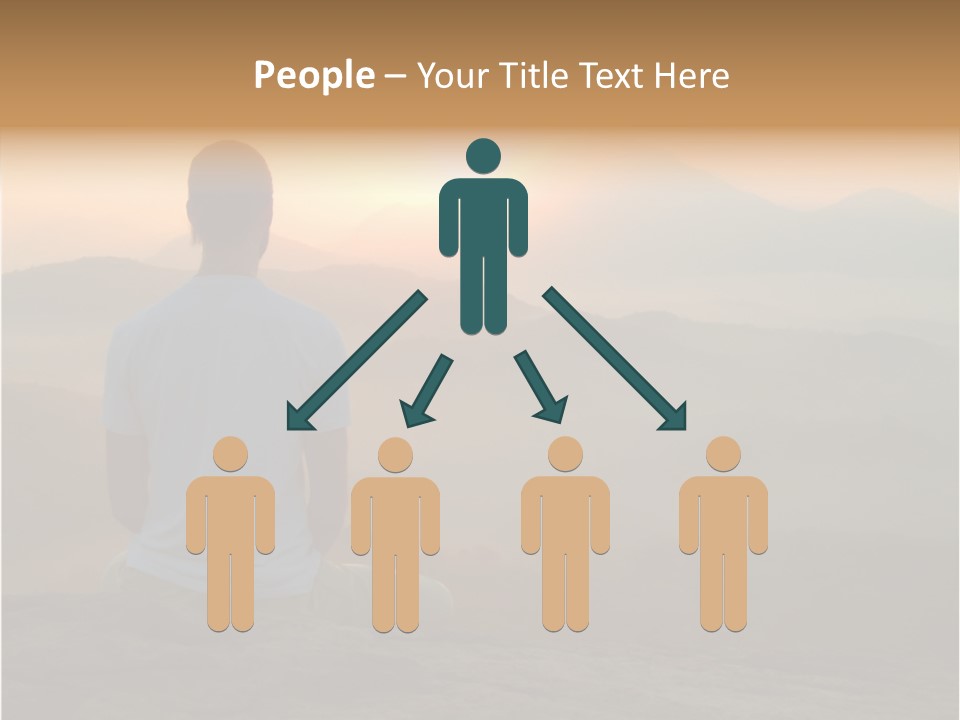 Man Meditating At Sunrise PowerPoint Template