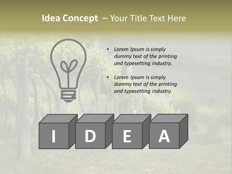 Closeup View Of A Grape Vine PowerPoint Template