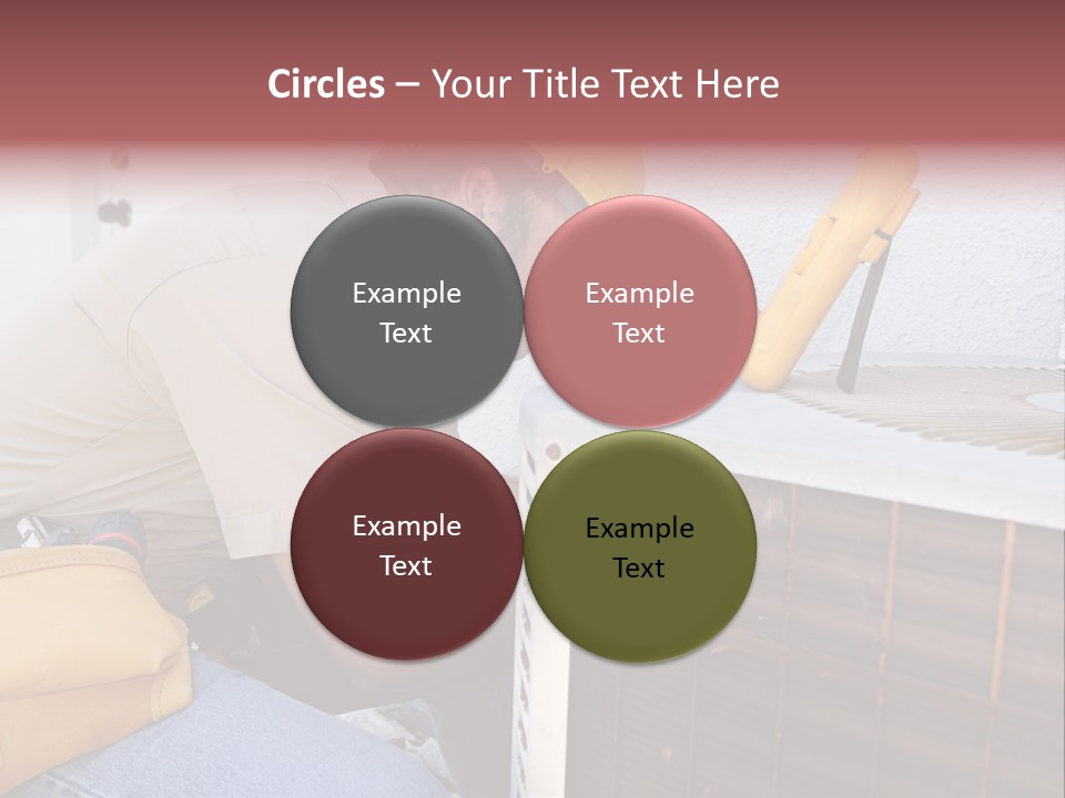 An Air Conditioning Repairman Working On A Compressor Unit. PowerPoint Template