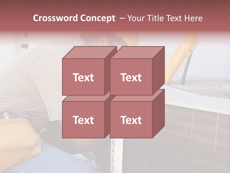 An Air Conditioning Repairman Working On A Compressor Unit. PowerPoint Template