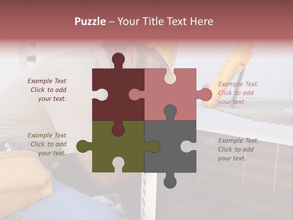 An Air Conditioning Repairman Working On A Compressor Unit. PowerPoint Template
