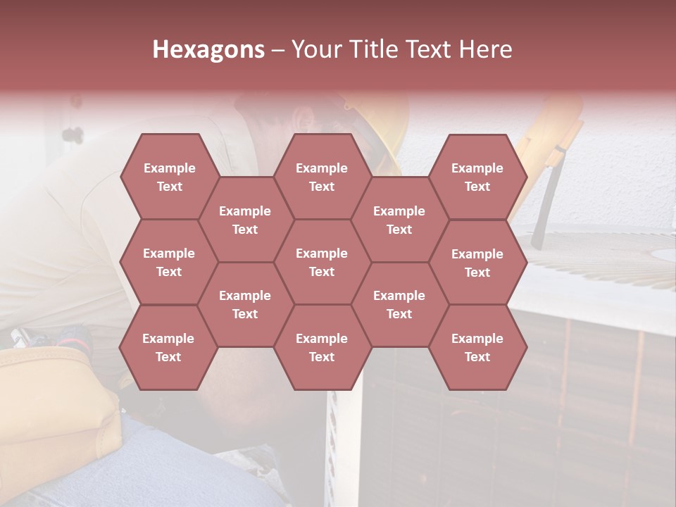 An Air Conditioning Repairman Working On A Compressor Unit. PowerPoint Template