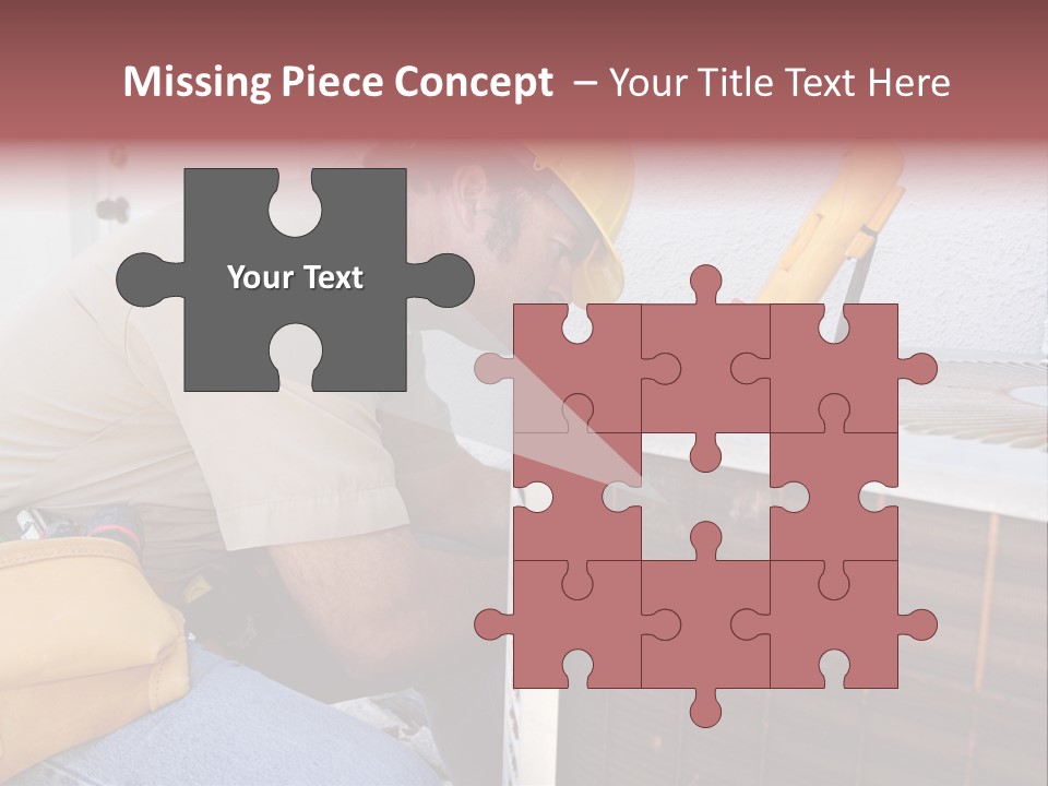 An Air Conditioning Repairman Working On A Compressor Unit. PowerPoint Template