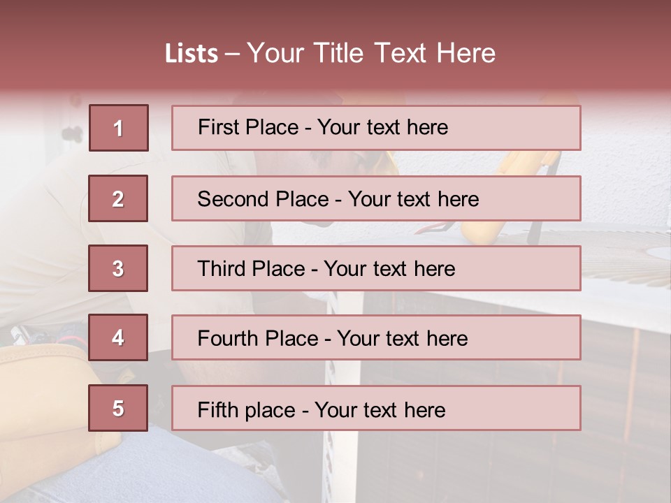 An Air Conditioning Repairman Working On A Compressor Unit. PowerPoint Template