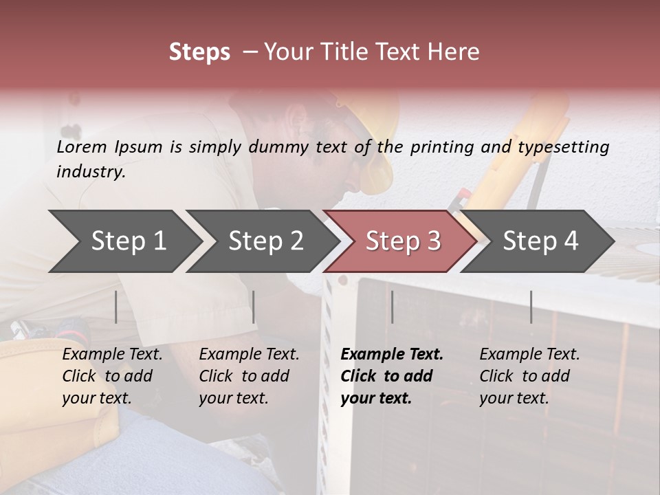 An Air Conditioning Repairman Working On A Compressor Unit. PowerPoint Template