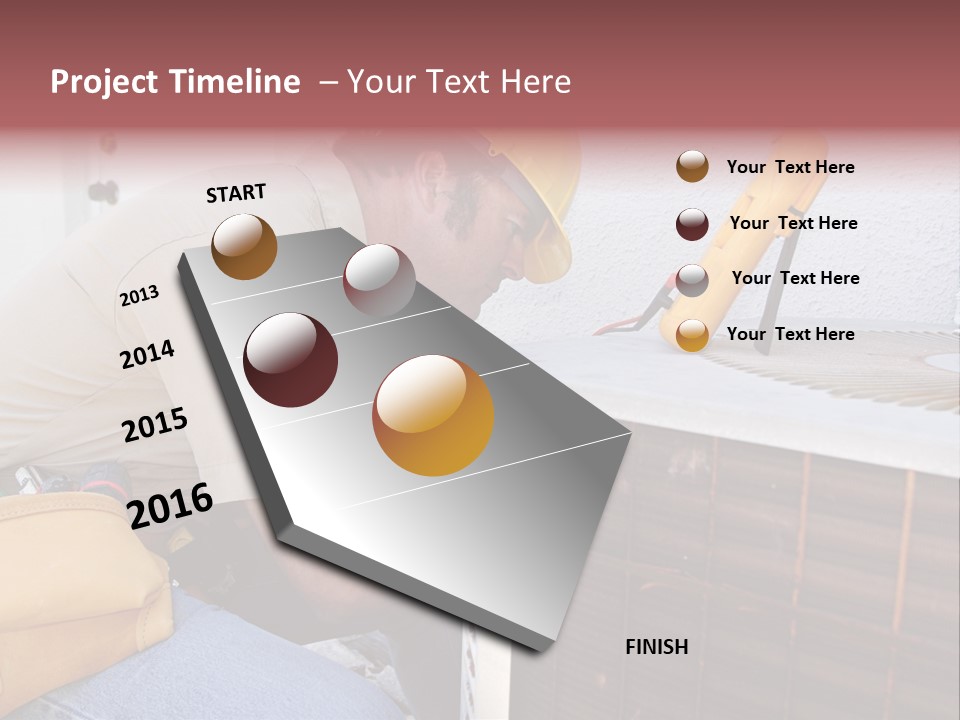 An Air Conditioning Repairman Working On A Compressor Unit. PowerPoint Template