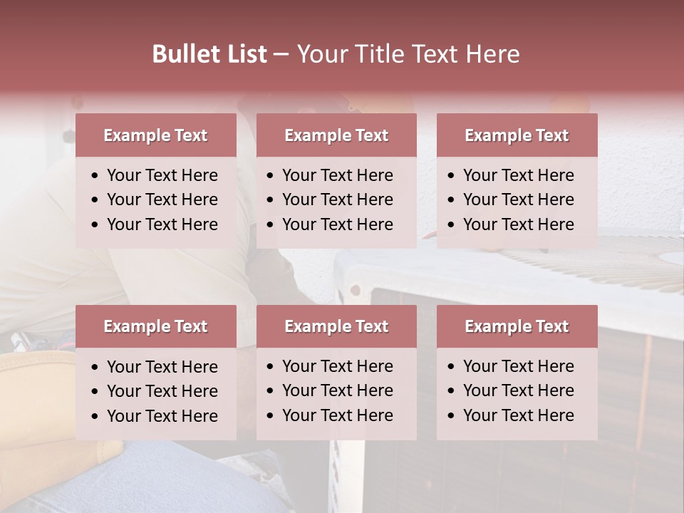 An Air Conditioning Repairman Working On A Compressor Unit. PowerPoint Template