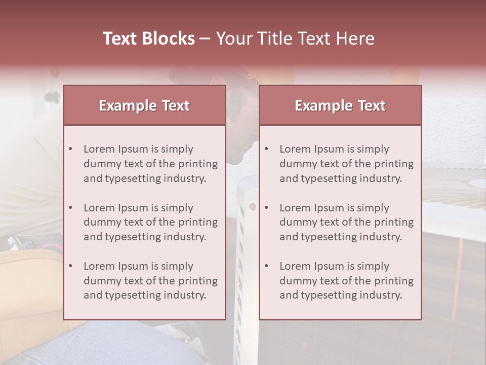 An Air Conditioning Repairman Working On A Compressor Unit. PowerPoint Template