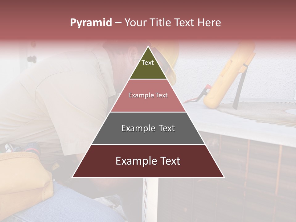 An Air Conditioning Repairman Working On A Compressor Unit. PowerPoint Template