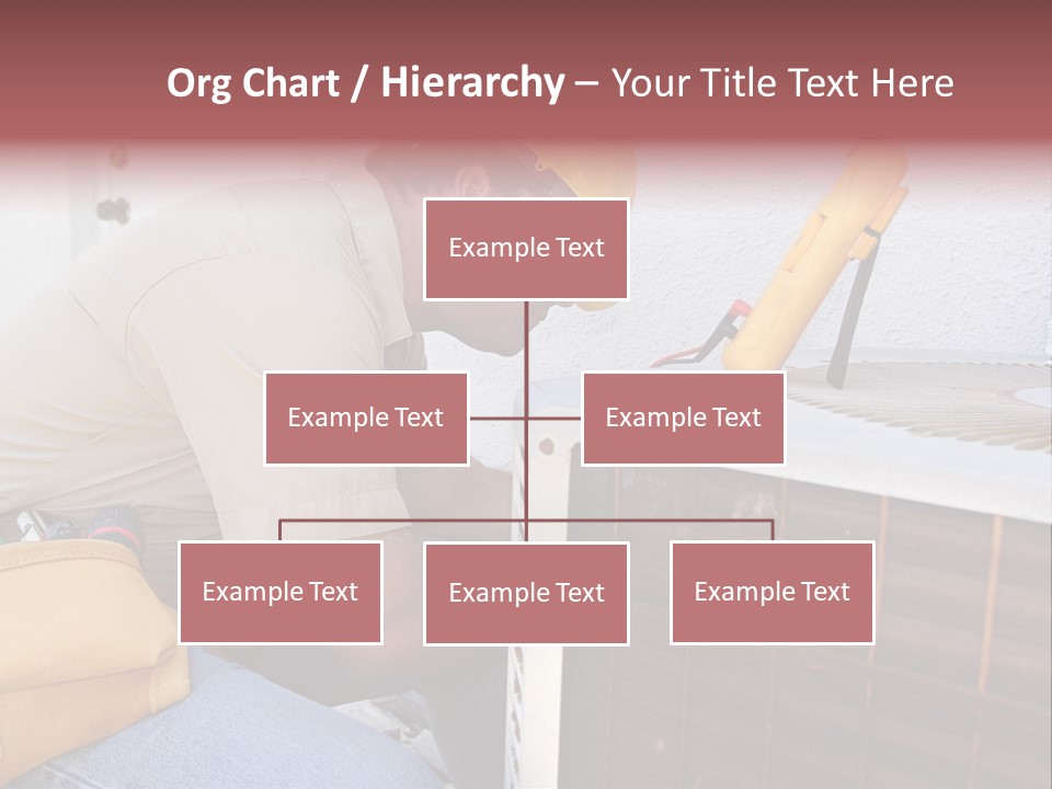 An Air Conditioning Repairman Working On A Compressor Unit. PowerPoint Template