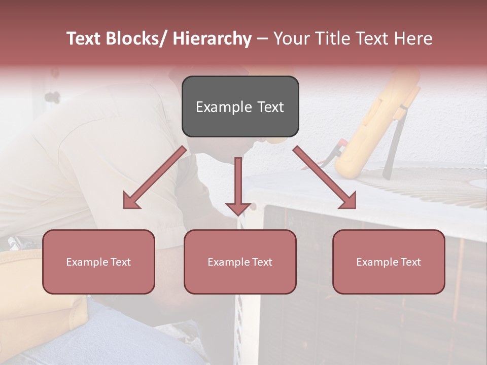 An Air Conditioning Repairman Working On A Compressor Unit. PowerPoint Template