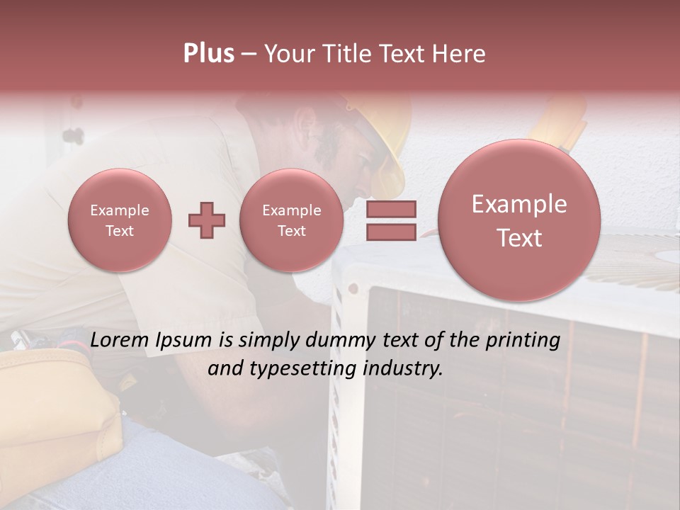 An Air Conditioning Repairman Working On A Compressor Unit. PowerPoint Template