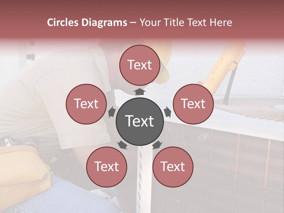 An Air Conditioning Repairman Working On A Compressor Unit. PowerPoint Template